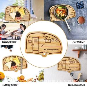 Tabla de cortar de bambú con forma personalizada, grabada con láser, multifuncional, soporte para ollas, decoración de pared para uso doméstico. - Product Image 1