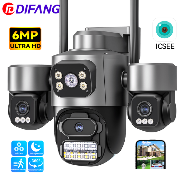 15MP Dome CCTV Outdoor Security Camera 4K Full Color Night Vision Motion Detection AI Human Tracking IP WIFI PTZ Camera
