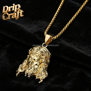 Hip-Hop Jesus PVD-Anhänger, 316L Edelstahlguss, Vakuum-Galvanisierung, Heilige Familie Porträt, Wasserdichte Qualität - Product Image 2