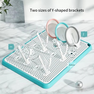 Scolapiatti per <span class=keywords><strong>biberon</strong></span> in PP senza BPA, facile da smontare, con vassoio raccogligocce da appoggio - Product Image 2