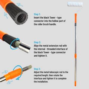Rodillo <span class=keywords><strong>de</strong></span> pintura amarillo <span class=keywords><strong>de</strong></span> 9 pulgadas con rayas, rodillo <span class=keywords><strong>de</strong></span> <span class=keywords><strong>pared</strong></span> extensible, pincel <span class=keywords><strong>para</strong></span> dibujar - Product Image 5