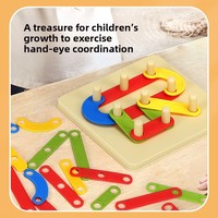 Set Balok Bangunan Plastik Dengsi untuk Pendidikan Dini, Dapat Diganti, Bentuk Geometris, Puzzle Jigsaw Anak