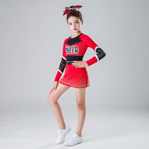 Nouveaux uniformes de cheerleading à manches longues pour enfants, pour les compétitions d'aérobic des filles - Product Image 4