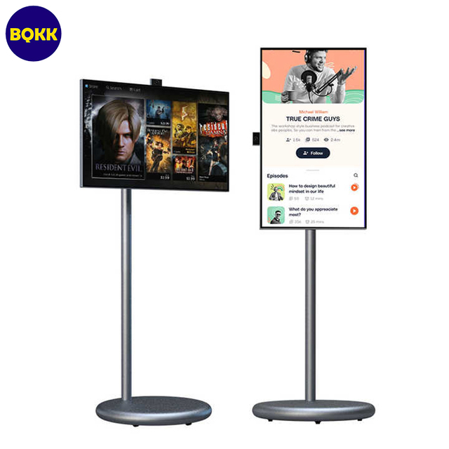 BQKK 22 27 32 Inch Smart Interactive Portable TV Android 13 WiFi LED Backlight Touch Screen Monitor with Me Stand