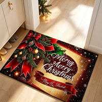 Maßgefertigte Weihnachtsmann-Bedruckte Polyester-Fußmatte Rutschfest Absorbierend Festliche Dekoration für Eingang Weihnachtsgeschenk Bodenmatte