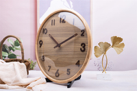 Bingkai Kayu Oak Dekorasi Dinding Ruang Tamu Modern Jam Dinding Kayu