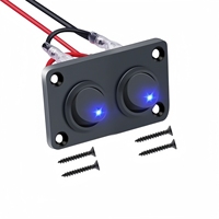 Panneau d'interrupteurs pour éclairage tout-terrain 12V, 3 broches marche/arrêt, étanche, 2 interrupteurs à bascule ronds pour voiture, remorque, camion, bateau, camping-car