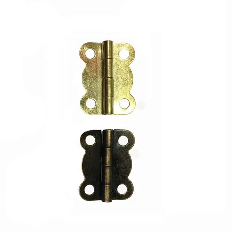 16X13mm fabrika ucuz fiyat küçük metal altın bronz ahşap kutu hediye kelebek menteşeleri