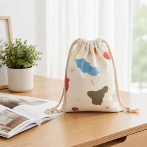 Sacs cadeaux en coton multi-motifs 20*25cm, pochettes à cordon en lin naturel, sac à bijoux, sac anti-poussière, pochette cadeau - Product Image 1