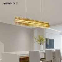 Lampe suspendue personnalisée de luxe léger pour villa, en acier inoxydable, en forme de prisme, pour restaurant et bar, hauteur réglable