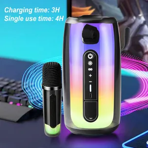 Hadiah Promosi populer speaker BT dengan mikrofon nirkabel dengan mikrofon nirkabel 1-2 hadiah menyanyi keluarga rumah