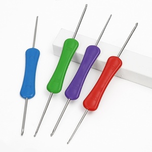 Набор разноцветных алюминиевых крючков для вязания с пластиковой ручкой, инструменты для рукоделия, вязания свитеров и плетения, эргономичный крючок для вязания - Product Image 3