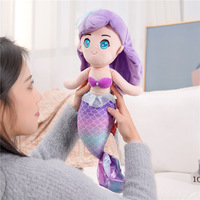 Kaipelon populaire sirène princesse peluche poupée Super doux brodé ours sac PP mignon enfants couette oreiller PP coton
