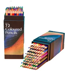 ספקים לילדים בהתאמה אישית 72 120 יח 'אמנות קופסאות של עפרונות צבעוניים מעץ משושים לאמנים