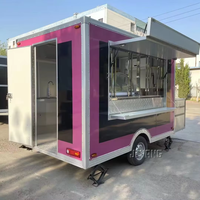 Remolque de Comida DOT de 10 pies, Mini Camión con Ventanas de Vidrio, Proveedores Verificados para Camión de Comida BBQ, Carrito de Hot Dogs