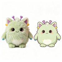 Vente en gros de poupées en peluche mignonnes et douces pour enfants, poupée en peluche verte fantaisie moelleuse, jouet en peluche personnalisé