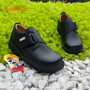 Crabkids kinderschoenen van hoge kwaliteit, echt leer, zwart, voor jongens, basisschoolleerlingen, kinderen, nette kinderschoenen voor school. - Product Image 3