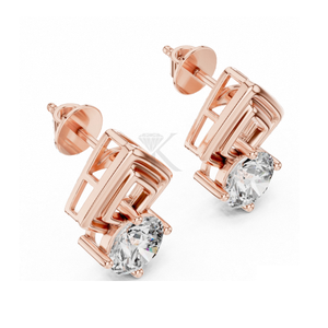 ต่างหูเพชรทรงเชฟรอนแบบกลม ขนาด 0.50-5.00 กะรัต เพชรเลี้ยงในห้องปฏิบัติการ ตัวเรือนทองคำแท้ ดีไซน์หรูหรา เรียบง่าย สง่างาม - Product Image 6