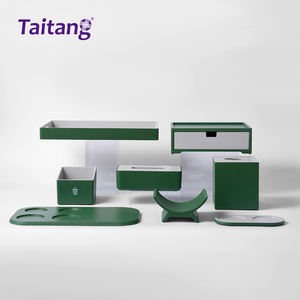 Fournitures hôtelières en gros, articles divers pour hôtels, ensemble d'accessoires de chambre d'hôtel en résine vert foncé - Product Image 1