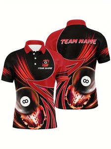 MARKAKRALI Personalizable para Camiseta Polo con Estampado de Calaveras y Llamas de Billar, Diseño Sublimado que Eleva el Estilo del Billar - Product Image 4