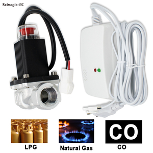 Kombinasi Sensor kebocoran <span class=keywords><strong>Gas</strong></span> alami & karbon monoksida detektor Plug di Alarm LPG propana untuk dapur dengan katup Solenoid <span class=keywords><strong>Gas</strong></span> - Product Image 6