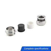Presse-étoupe en acier inoxydable à double verrouillage avec entrée évasée, étanche IP68, connecteur de câble métallique, presse-étoupe à embout conique