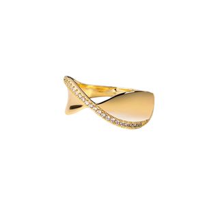 Anillo de Boda de Mujer de Alta Calidad Chapado en Oro de 18K con Circonita, Anillos de Moda Modernos - Product Image 4