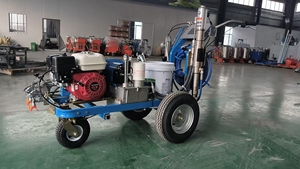 Machine de marquage routier SHOWWAY à poussée manuelle, pulvérisation à froid haute pression, double pistolet, débit de 9 L/min, moteur 5,5 CV, haute performance automatique - Product Image 2
