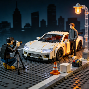 Pit Stop <span class=keywords><strong>Garage</strong></span> bricolage personnalisé Supercar Station Service scène plastique brique blocs de construction ensemble pour voiture passionné Collection cadeau - Product Image 4
