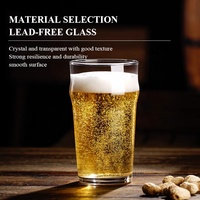 Logo personnalisé Verres à bière en cristal de qualité supérieure 400ml Verre à bière artisanale de blé droit Whisky Shot Vin Eau Verres à boire