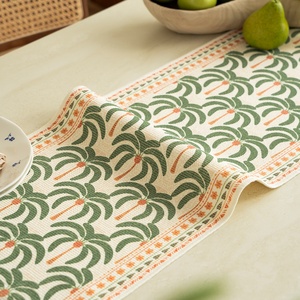 <span class=keywords><strong>Camino</strong></span> <span class=keywords><strong>de</strong></span> <span class=keywords><strong>Mesa</strong></span> con Estampado Botánico <span class=keywords><strong>de</strong></span> Girasoles, Palmeras y Margaritas, con Flecos, Resistente al Calor y a los Arañazos, Decoración para el Hogar - Product Image 4