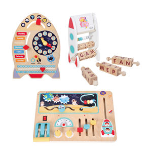 2024 nouveau jouet en bois préscolaire Abacus Rack fusée ressources d'apprentissage jeu éducatif ensemble de jouets - Product Image 1