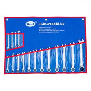 ชุดประแจวงแหวนแบบใช้ครั้งเดียวสำหรับซ่อมจักรยาน [WIGA] 16 ชิ้น ชุดเมตริก ปลายคู่ เกรดอุตสาหกรรม DIY OEM โครเมียมวาเนเดียม - Product Image 1