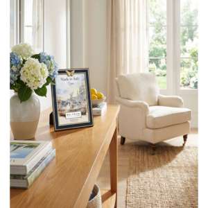 Beltrami Photo <b>Frame</b> <b>4x6</b> Real Silver Plated Navy Blue Gold Butterfly Decorative Wood <b>Frame</b> - Product Image 2