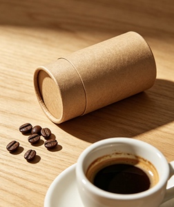 Tubo de Papel Kraft Reciclable Ecológico Personalizado para Envasado de Café con Tapa Personalizada con Impresión y Estampado en Caliente - Product Image 5