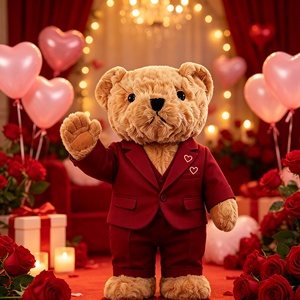 MSYO Valentine's Day Burgundy Teddy Bear Suit Custom High-Quality Plush Bear Outfit Romantic <strong>Gift</strong> <strong>for</strong> <strong>Boyfriend</strong> - Product Image 4