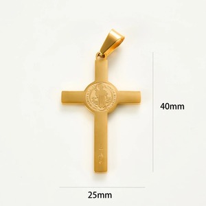 Ciondoli a croce di <span class=keywords><strong>San</strong></span> Benedetto in acciaio inossidabile per collane da donna e da uomo, ciondoli religiosi cattolici per la preghiera, amuleti, gioielli, regalo. - Product Image 6