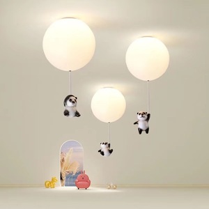 Modern Minimalist Panda Balloon Pendant <b>Light</b> Creative Children's Room Cartoon Ceiling <b>Light</b> for Hallway/Entrance Lighting - Product Image 6