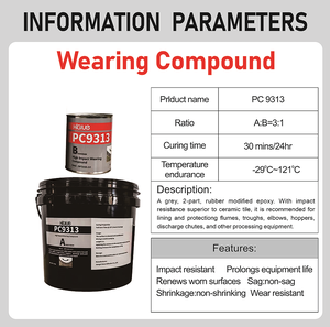 Perle en céramique 2 partie mastic époxy pâte à reconstruire haute pour l'exploitation minière Higlue PC 9313 prévention de l'usure coatin adhésif industriel - Product Image 2