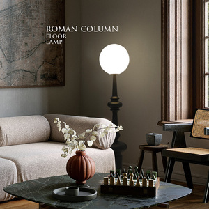 โคมไฟตั้งพื้นสไตล์อิตาเลียนย้อนยุคแบบเสาโรมันสำหรับห้องนั่งเล่นและห้องนอน โคมไฟตั้งโต๊ะวินเทจสุดหรูข้างโซฟาและข้างเตียง - Product Image 5