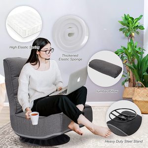 Silla de salón <span class=keywords><strong>plegable</strong></span> ajustable, sillón giratorio de 360 grados para juegos con almohada - Product Image 2