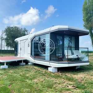 2025 Luxury Prefab Steel Capsule Camping Container House with Whole Set <b>Kitchen</b> Cabinet Waterproof & Shop Use - Product Image 5