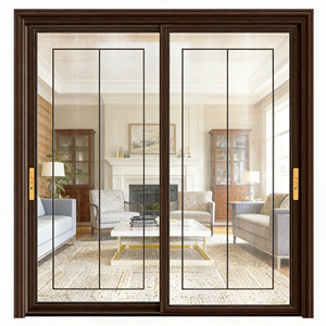 Porte coulissante en verre <span class=keywords><strong>GUAPO</strong></span> de style victorien en alliage d'aluminium, double vitrage, verre trempé, étanche, isolation phonique pour l'intérieur - Product Image 4