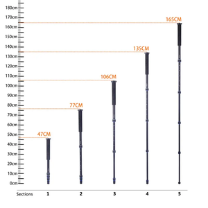 Manbily A-222インチ写真カメラ自撮り棒軽量ポータブル三脚スタンドホルダーAlpenstock Unipod <span class=keywords><strong>Monopod</strong></span> Black - Product Image 6