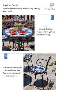 Conjunto de <span class=keywords><strong>mesa</strong></span> <span class=keywords><strong>y</strong></span> silla de estilo europeo para exteriores, conjunto de tres piezas para patio, balcón <span class=keywords><strong>y</strong></span> <span class=keywords><strong>terraza</strong></span> - Product Image 4