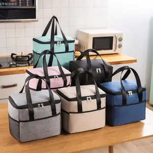 Toptan özel piknik yalıtımlı öğle yemeği çantaları açık taşınabilir kalınlaşmak su geçirmez yemek kabı soğutucu çanta çanta gıda için