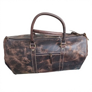 B S International Genuine Leather Vintage Embroidered Durable <b>Large</b> Capacity Lightweight Foldable Travel Travel Storage - Product Image 6