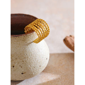 JINYOU 5123 antirouille métal PVD plaqué arrivées doigt bijoux 2025 personnalisé en acier inoxydable couches bague dorée en gros - Product Image 4