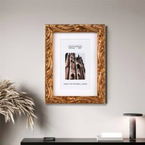 מעוטרת מגולף מוצק מסגרת עץ זהב-הטון קיר & לוח tabltop מותרות בסגנון קלאסי לעיצוב הבית - Product Image 1