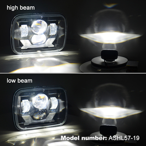 Phare LED 5x7 7x6 pouces avec feux de jour et clignotants, double projecteur, 85W, homologué DOT pour véhicules tout-terrain <span class=keywords><strong>4x4</strong></span>, camions et SUV - Product Image 4